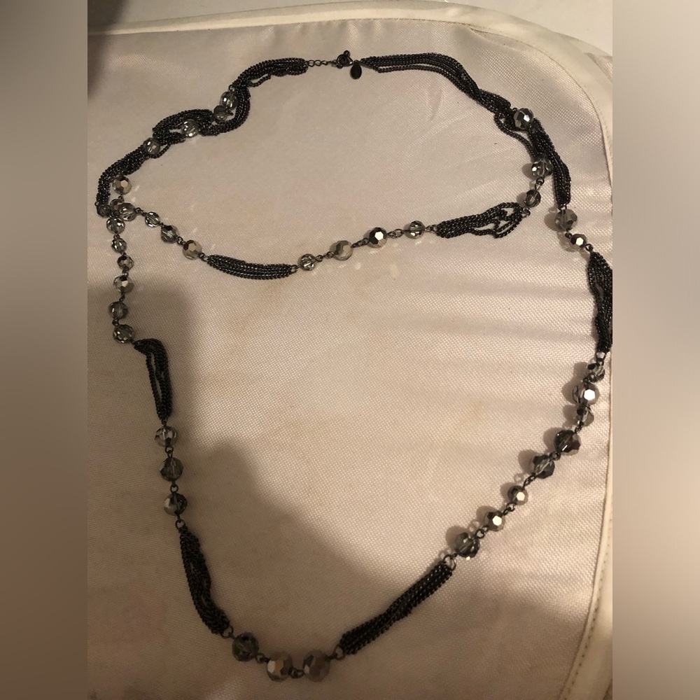 Express Austrian Crystal Gunmetal Costume Necklace- 100A $25 or $20 w/offer